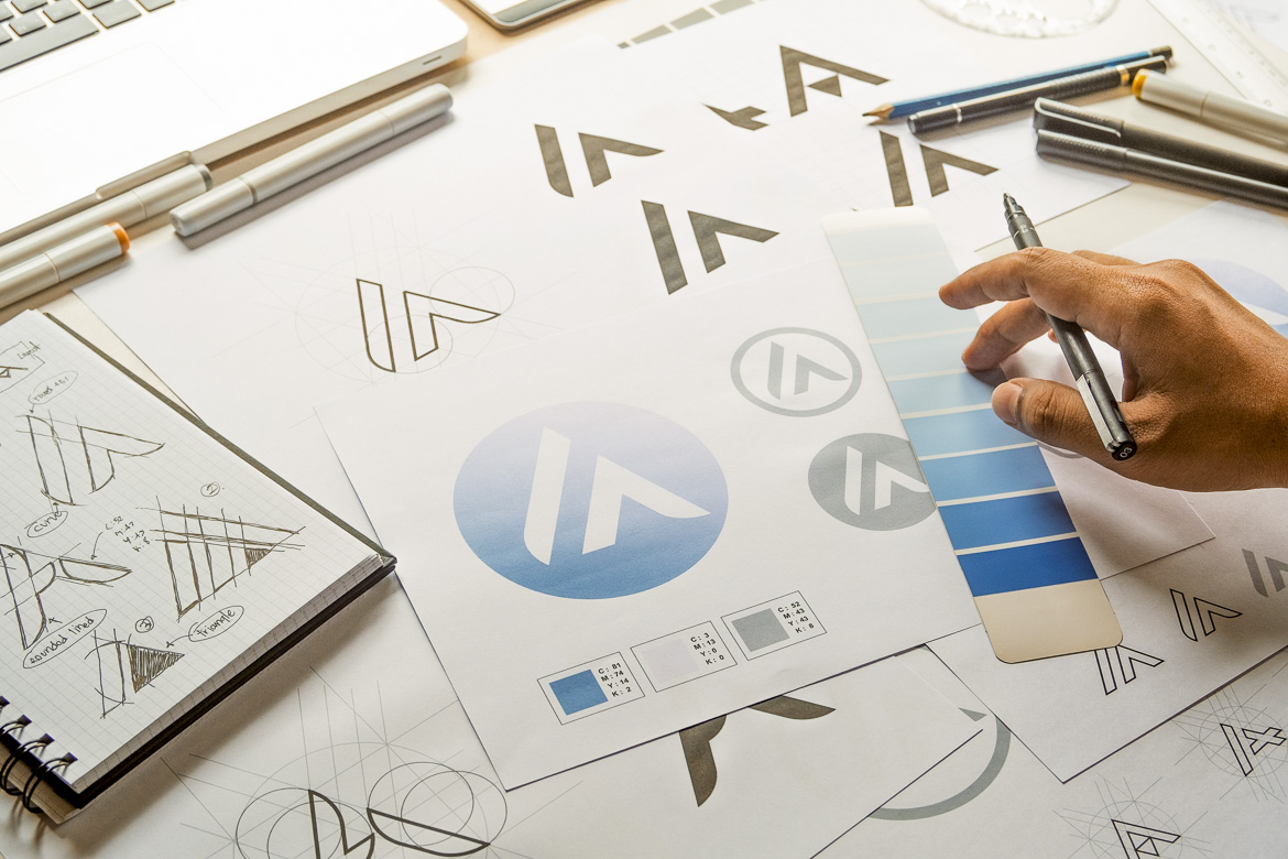 Graphic designer development process drawing sketch design creat